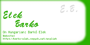 elek barko business card